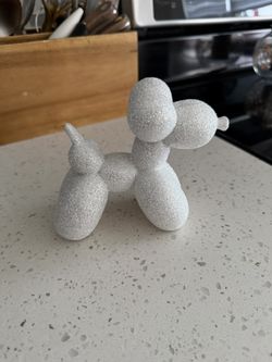 Glitter ballon puppy decor white 