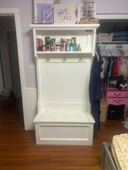 White custom hall tree
