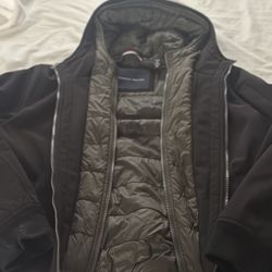 TOMMY HILFIGER Water/Wind Resistant 3 Layer Fabric Jacket BLACK  Size M 