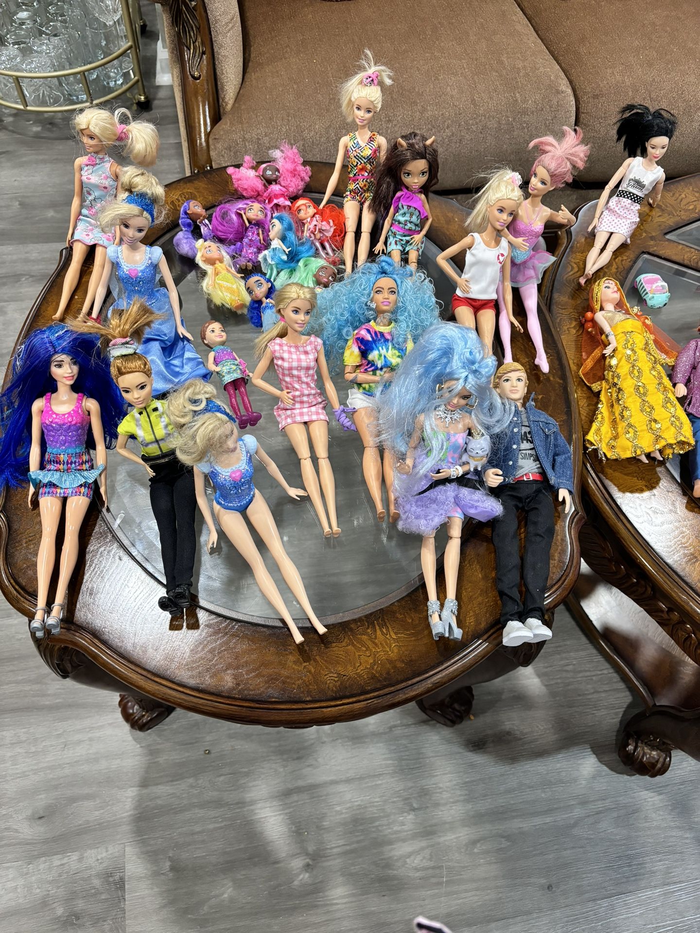All Barbies $5each ,Barbie suitcase.$3each,,small Barbies-$3each 