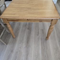 60" X 42"  With an 18" Leaf Wood Table