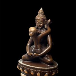 Buddha Shakti Copper Statue – Handmade in Nepal – 3 Inch
