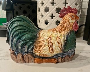 Vintage Cracker Barrel Rooster Cookie Jar 