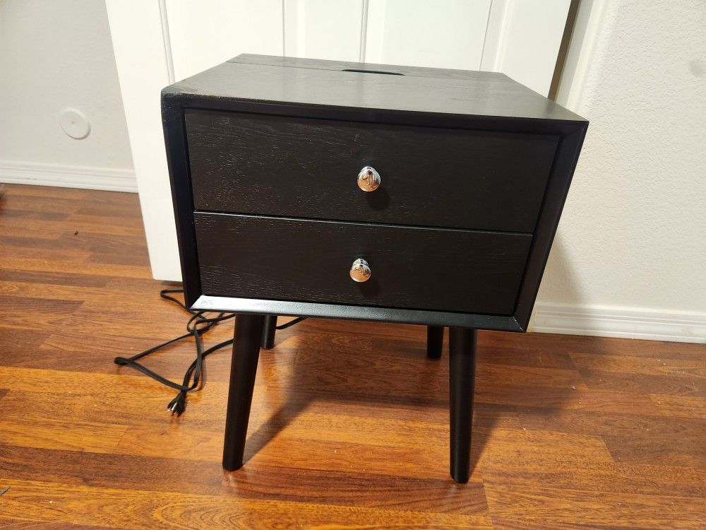 Black USB Night Stand