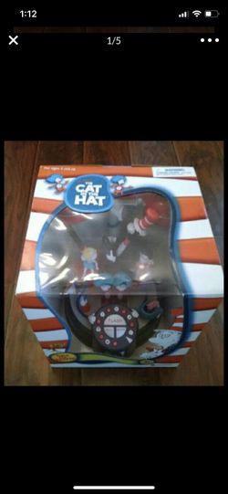 Brand New The Cat in the Hat working Telephone See Five Pictures posted Great for kids room Rare piece Brand new in box never opened. Great deal.