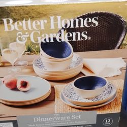   12-Piece Better Homes & Gardens  Bamboo Melamine Dinnerware Set
