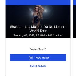 Floor seats Shakira 08/05/25
