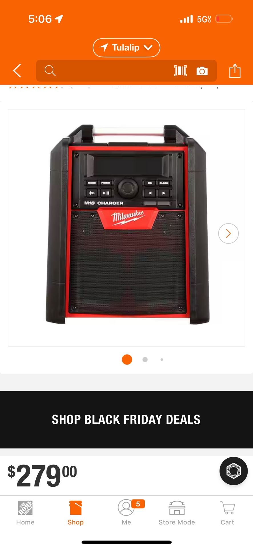 Milwaukee M18 Lithium-Ion Cordless Jobsite Radio/Charger