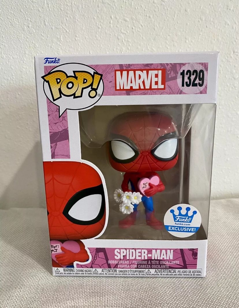 Funko Pop Marvel #1329 Spider-Man with Flowers Valentine's Day Funko In Hand