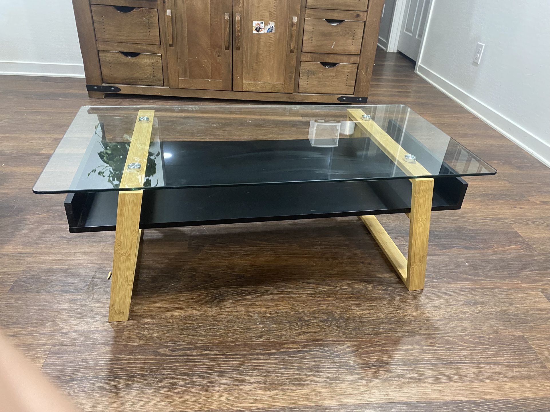 Wood And Glass Coffee Table