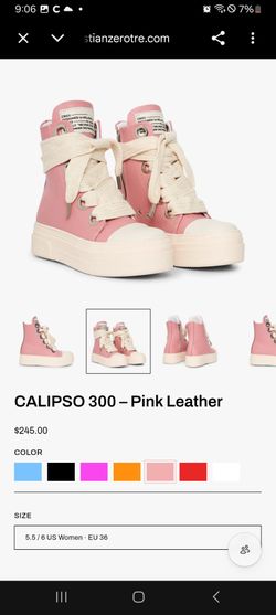 Cristian Zerotre Calipso 300 Pink Leather High-Top Sneakers