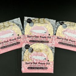 4-SFGlow Sun's Out, Pouts Out Gold Foil Leopard Pattern Lip Mask (4 Packs in each)