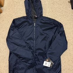 Dickies Fleece Lined Hooded Jacket size small navy blue