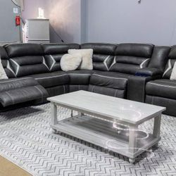 💪$10 PAYMENT 🖤Kincord Midnight 4-Piece Power Reclining Sectional