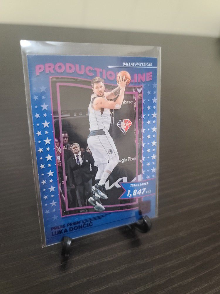 Luka Doncic Mavs Press Proof NBA basketball card 