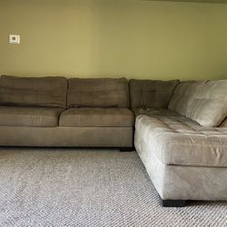 Beige Sectional Sofa Chaise 