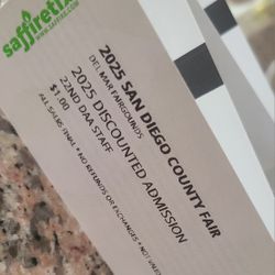 SD county fair tickets. $10 each (4 available)