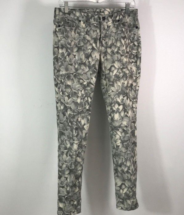 MICHAEL KORS Grey Bottom Zipper Cotton Pants Women - Size 6


