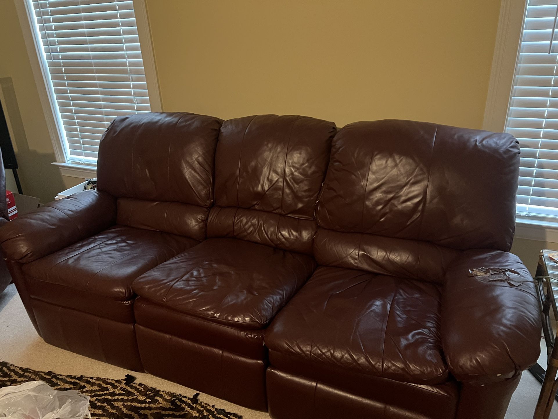 Leather Sofa  and Recliner Chair FREE