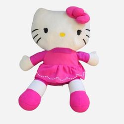 🎀 Hello Kitty Plush Doll – Pink Dress & Bow
