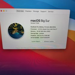 2014 15" MacBook Pro i7 16gb 512HD