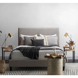 Grey Full Bed Frame & Mattress 