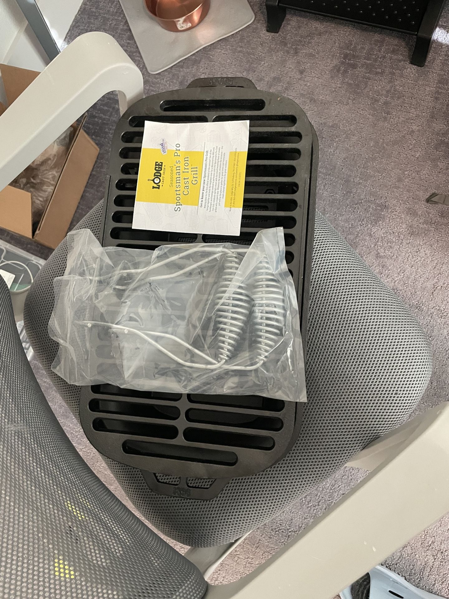 Lodge Sportsman Cast Iron Grill and accessories