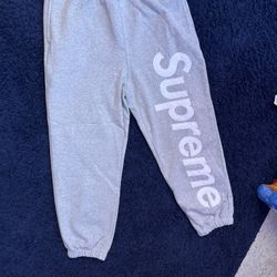 Supreme Satin Applique Sweatpant Grey Men's M Size Pants