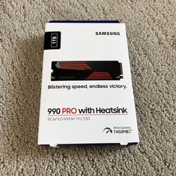Samsung 990 PRO 1TB NVMe PCIe 4.0 2280 SSD with Heatsink - New - PS5 compatible
