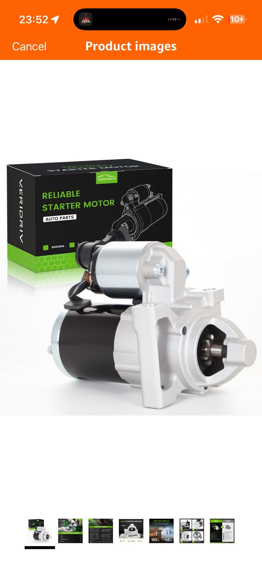 10910 Starter Motor Replacement for 14-22 Chevy Silverado 1500 Suburban Tahoe, 15-17 Cadillac Escalade 6.2L, 14-18 GMC Sierra 1500 V6 V8 4.3 5.3L 6.2L