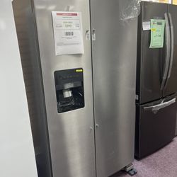 Refrigerator Side By Side Stainless Steel New 36” 1 Year Warranty 