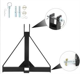 3 Point 2 Inch Receiver Trailer Hitch Heavy Duty Steel Category 1 Tractor Tow Hitch Drawbar Adapter for Kubota, BX, LM25H, WLM Tractor, NorTrac, Yanm
