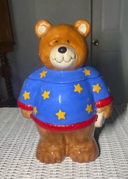 Vintage Coco Dowley Ceramic Teddy Bear Cookie Jar