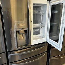 LG Black Stainless Steel Bottom Freezer Refrigerator With Instaview And Flex Zone 