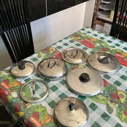 Stainless steel, aluminium, and glass different sizes of pan lids $3 each 