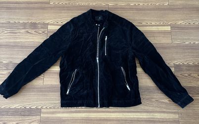 Black Suede Biker Jacket XL 