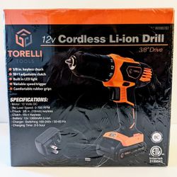 NEW! Torelli 12v Cordless Drill 3/8" Drive