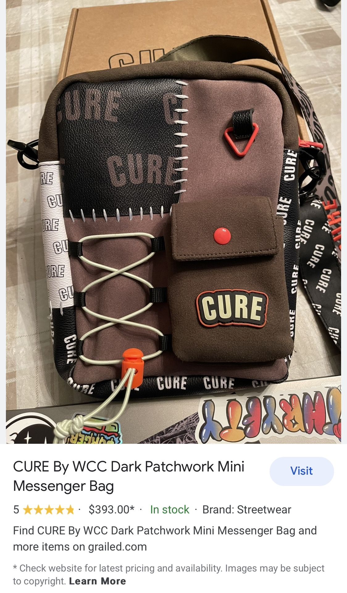 CURE By WCC Dark Patchwork Mini Messenger Bag