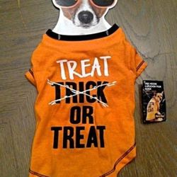 Party Dog Halloween Costume Trick Or Treat Shirt for Small, Medium Dog Brand New