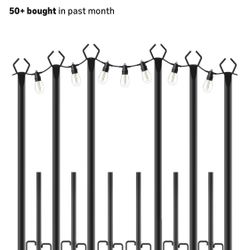 10’ String Light Poles 6 Pack
