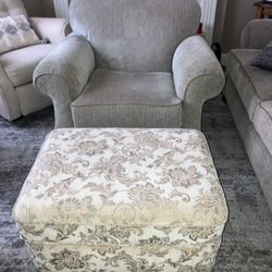 Chair- Cloth  With Footstool 