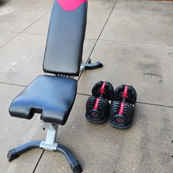 Bowflex Adjustable Dumbbells and Bench