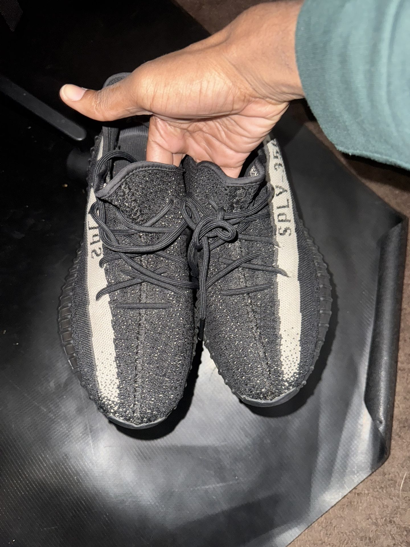 11/5 Yeezys Black And White Pair