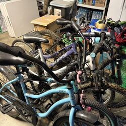 5 Bikes Different Sizes. All Work And Ready To Go
