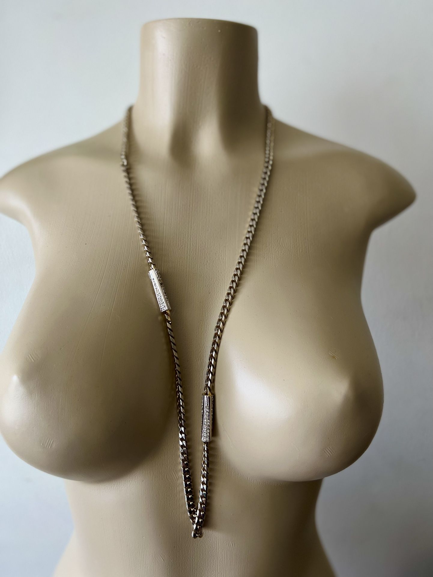 Gold Rhinestone Chain Necklace