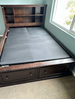 Full size bed frame with storage
