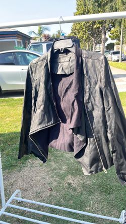 Black leather jacket size xs