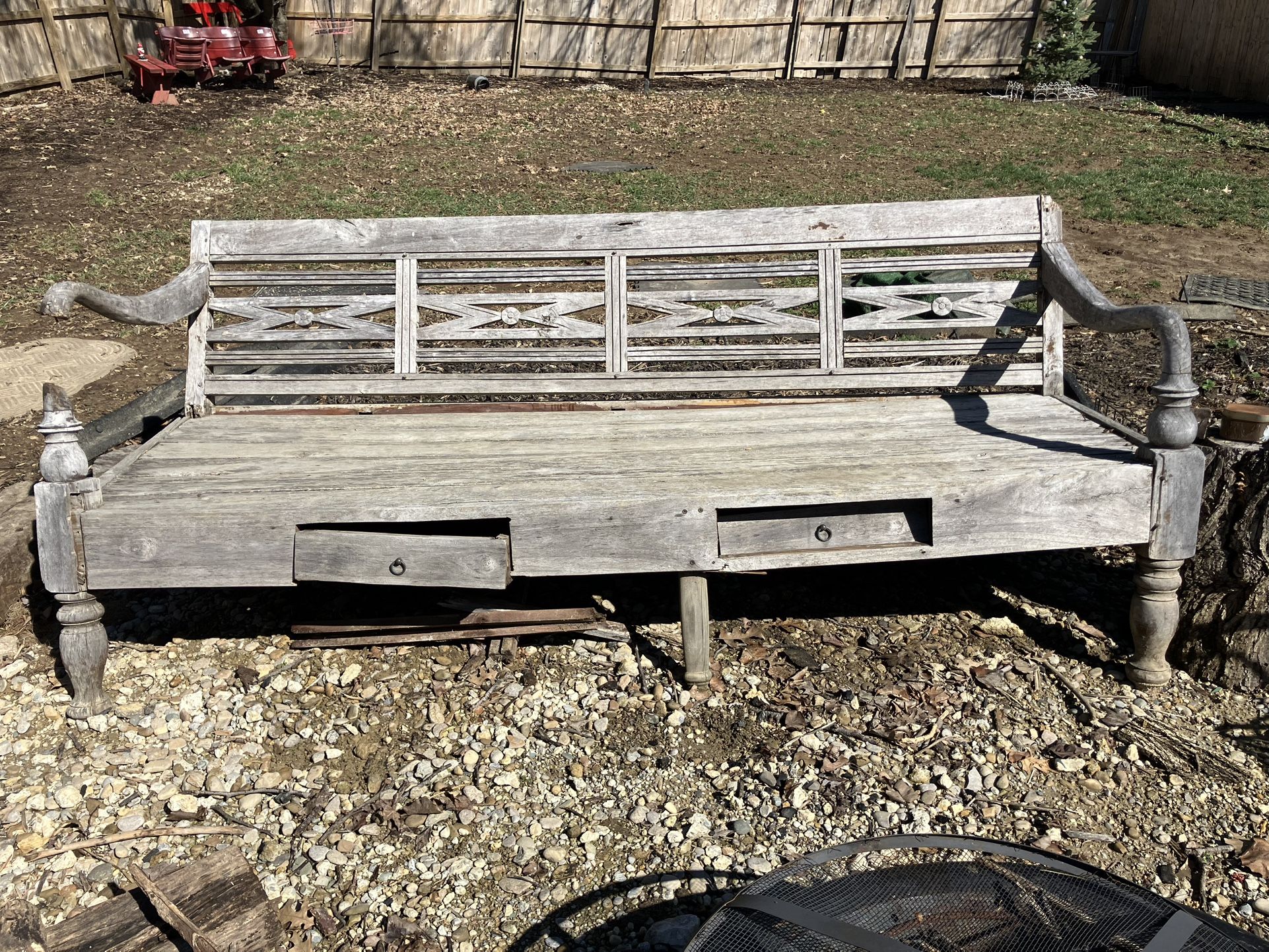 Old Wooden Church Bench