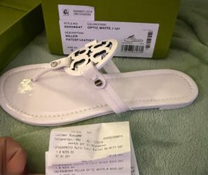 Tory Burch White Miller Sandals