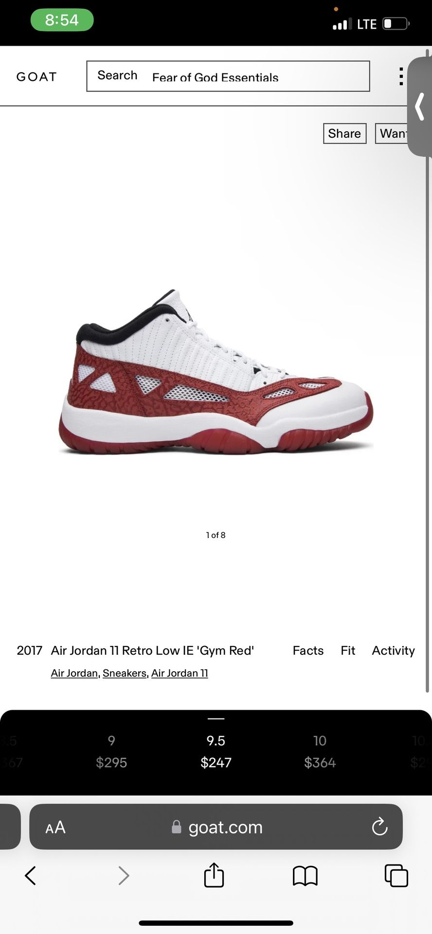 Air Jordan 11 Retro  Low IE Gym Red